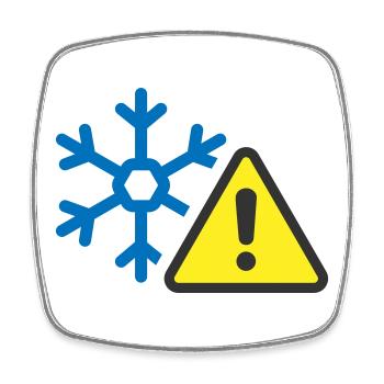 Cold Weather Warning Solid Icon Frost  Symbol - Square fridge magnet - white - Front