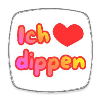 Ich liebe dippen - Viereckiger Kühlschrankmagnet - Weiß - Vorne