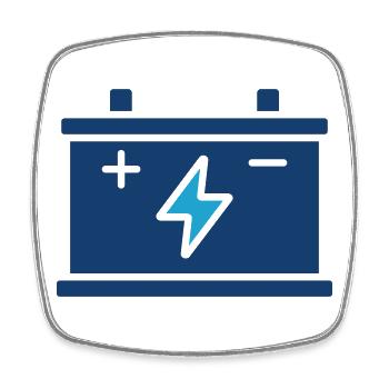 Car Battery Solid Icon Power Energy Storage Symbol - Square fridge magnet - white - Front