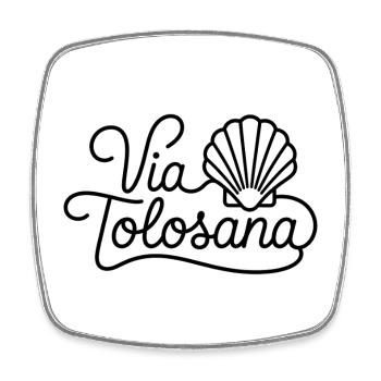 Via Tolosana Camino de Santiago  - Magnet carré - blanc - Devant