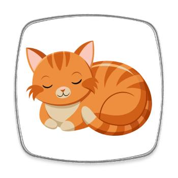 Cute sleeping cat - Square fridge magnet - white - Front