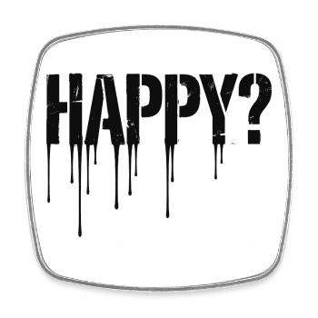 Happy Drip - Heureux ? - Magnet carré - blanc - Devant