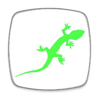 Neon Gecko Silhouette - Square fridge magnet - white - Front