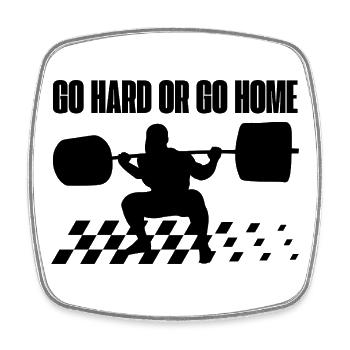 Gewichtheben – Go Hard Or Go Home Fitnessstudio Training - Viereckiger Kühlschrankmagnet - Weiß - Vorne