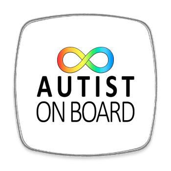 Autiste à bord : autocollants sur la neurodiversité - Magnet carré - blanc - Devant