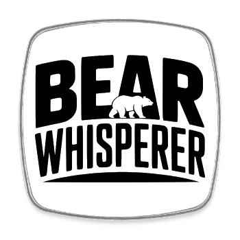 Bear Whisperer - Square fridge magnet - white - Front