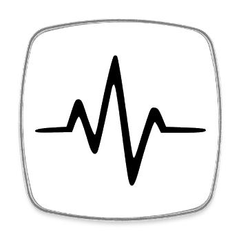 ECG Heartbeat Heart Rate Heart Line Gift - Square fridge magnet - white - Front