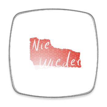No more geometric pink print - Square fridge magnet - white - Front