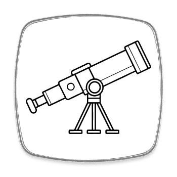Teleskop - Viereckiger Kühlschrankmagnet - Weiß - Vorne