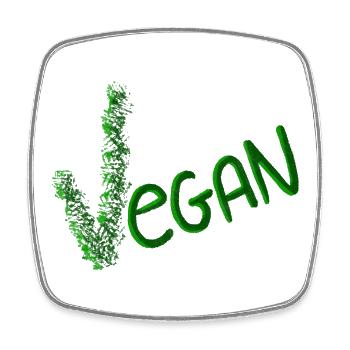 Vegan Statement in Green Brush - Square fridge magnet - white - Front