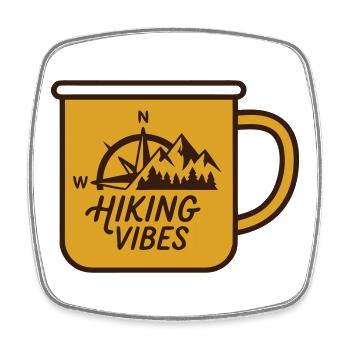 Wanderlust Tasse Kompass Logo - Viereckiger Kühlschrankmagnet - Weiß - Vorne