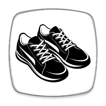 Tennisschuhe - Viereckiger Kühlschrankmagnet - Weiß - Vorne