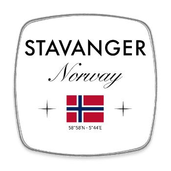Stavanger Norwegen Koordinaten Reise Souvenir - Viereckiger Kühlschrankmagnet - Weiß - Vorne
