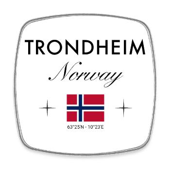 Trondheim Norwegen Koordinaten Reise Souvenir - Viereckiger Kühlschrankmagnet - Weiß - Vorne