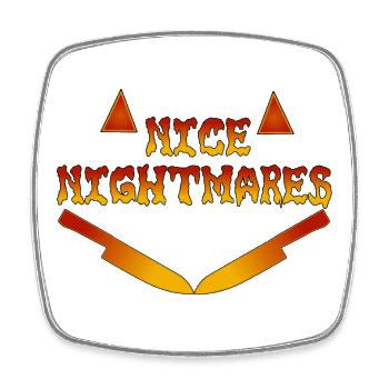 Nice Nightmares Flammen - Viereckiger Kühlschrankmagnet - Weiß - Vorne