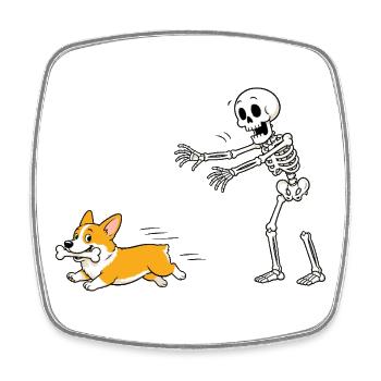 Halloween, Cprgi, Skelett - Viereckiger Kühlschrankmagnet - Weiß - Vorne