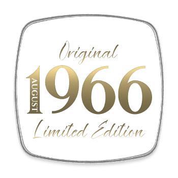 60. Geburtstag Geschenk Original August 1966 - Viereckiger Kühlschrankmagnet - Weiß - Vorne