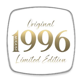 30th Birthday Gift Original August 1996 - Square fridge magnet - white - Front