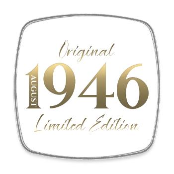 80. Geburtstag Geschenk Original August 1946 - Viereckiger Kühlschrankmagnet - Weiß - Vorne