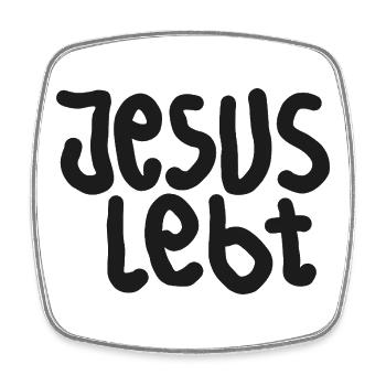 Jesus Left Typografie - Viereckiger Kühlschrankmagnet - Weiß - Vorne