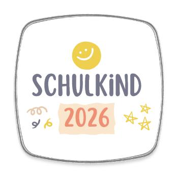 Schulkind 2026 Einschulung Geschenk Erstklässler - Viereckiger Kühlschrankmagnet - Weiß - Vorne