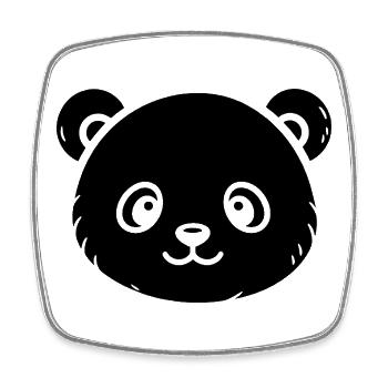 Süßer Panda Skizze – flauschiges Tiermotiv - Viereckiger Kühlschrankmagnet - Weiß - Vorne