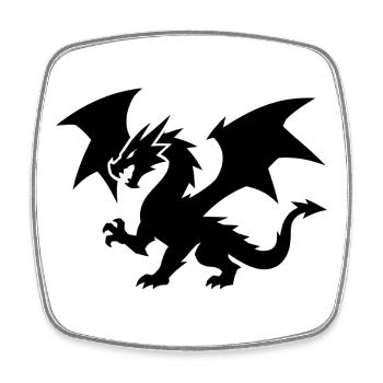 Dragon - Viereckiger Kühlschrankmagnet - Weiß - Vorne