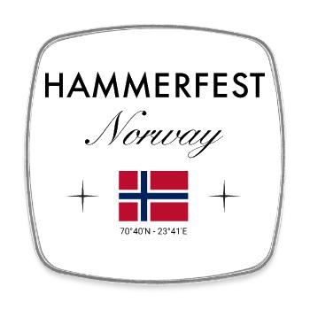 Hammerfest Norwegen Koordinaten Reise Souvenir - Viereckiger Kühlschrankmagnet - Weiß - Vorne