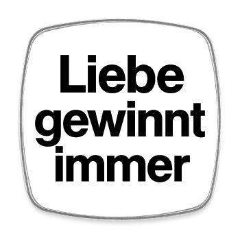 Liebe gewinnt immer Schriftzug Motiv CSD LGBTQ - Viereckiger Kühlschrankmagnet - Weiß - Vorne