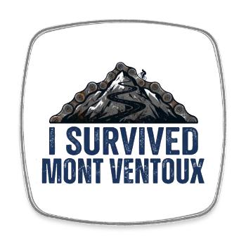 Ich habe Mont Ventoux Radkunst überlebt - Viereckiger Kühlschrankmagnet - Weiß - Vorne