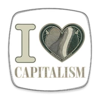 I Love Capitalism Unternehmer Aktien Kapitalismus - Viereckiger Kühlschrankmagnet - Weiß - Vorne
