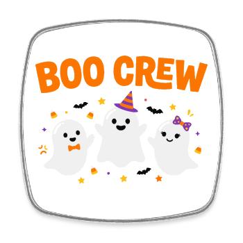 Boo Crew Halloween Drei Geister - Viereckiger Kühlschrankmagnet - Weiß - Vorne