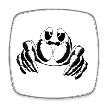 Retro tattoo style Spinne - Viereckiger Kühlschrankmagnet - Weiß - Vorne