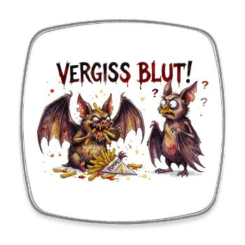 Vergiss Blut Pommes Fledermaus Halloween Design - Viereckiger Kühlschrankmagnet - Weiß - Vorne