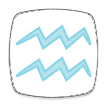 Aquarius Zodiac Sign Symbol Pastel Blue - Square fridge magnet - white - Front