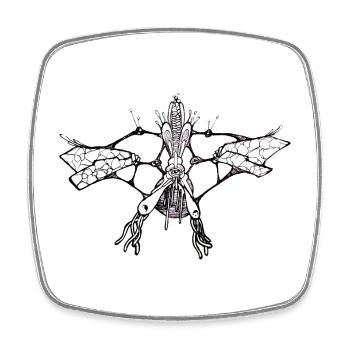 Dragonfly metazoan - Square fridge magnet - white - Front