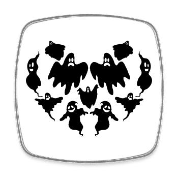 Halloween Heart Ghost Halloween Ghost - Viereckiger Kühlschrankmagnet - Weiß - Vorne
