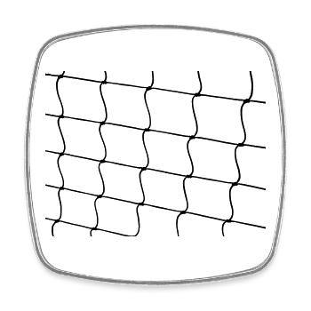 Netz aus Strick mit Knoten - Viereckiger Kühlschrankmagnet - Weiß - Vorne