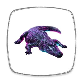 Neon-Krokodil-Aurora - Viereckiger Kühlschrankmagnet - Weiß - Vorne