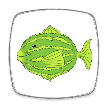 puffy - Square fridge magnet - white - Front