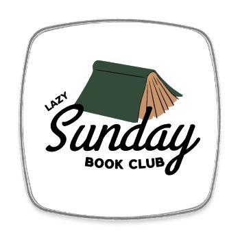 Lazy Sunday Book Club Vintage Aesthetic  - Viereckiger Kühlschrankmagnet - Weiß - Vorne