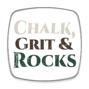 Chalk Grit & Rocks Motif - Square fridge magnet - white - Front
