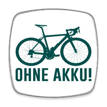 Ohne Akku Fahrrad Spruch - Viereckiger Kühlschrankmagnet - Weiß - Vorne
