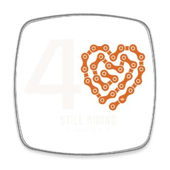40 Years Bike Still Riding Birthday Gift - Square fridge magnet - white - Front