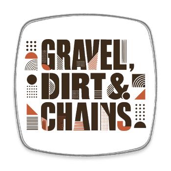 Chaînes de gravier en terre - Magnet carré - blanc - Devant