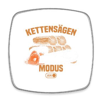 Kettensägen Holz machen Holzfäller Forstwirt - Viereckiger Kühlschrankmagnet - Weiß - Vorne