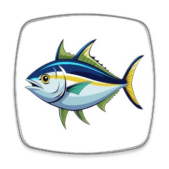 Tuna fish - Square fridge magnet - white - Front