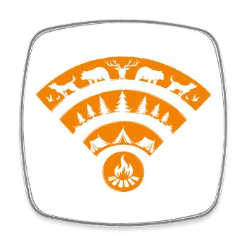 Camping Nature WiFi Minimalist Adventure - Square fridge magnet - white - Front