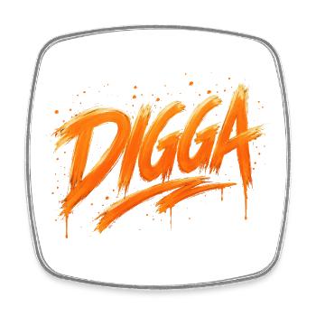 DIGGA – Déclaration de graffiti urbain - Magnet carré - blanc - Devant