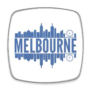 Melbourne Skyline Design Blue - Magnet carré - blanc - Devant